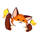 🥳 fuchs, tier, flaggen, orange, aufkleber, cartoon whatsapp sticker