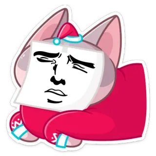 😑 cat, sticker, expression, kawaii, cute, animal telegram sticker