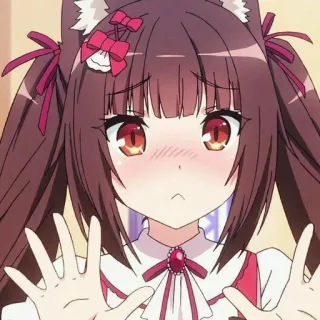 😳 ragazza anime, orecchie da gatto, carino, kawaii, chibi, manga telegram sticker