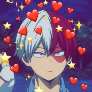❤️ Shoto Todoroki My Hero Academia アニメ, キャラクター, 轟焦凍, 僕のヒーローアカデミア, 星, ハート telegram sticker