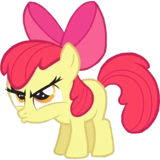 😡 Apple Bloom My Little Pony Pony, Dibujo animado, Apple Bloom, Amistad, Lindo, Equino, Animal telegram sticker