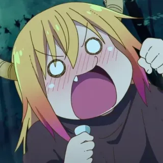💈 Tohru Miss Kobayashi's Dragon Maid Anime, Dragón, Lindo, Dibujos animados, Divertido, Kawaii telegram sticker