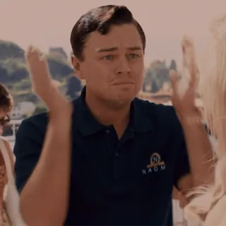 😱 NAOM leonardo dicaprio, meme, sorpresa, pregunta, actor, película, hombre telegram sticker