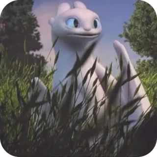 😧 Light Fury How to Train Your Dragon дракон, белый, животное, милый, фэнтези whatsapp sticker
