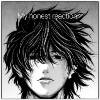 😶 My honest reaction réaction, mème, honnête, style anime whatsapp sticker