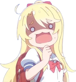 😨 anime, chica, asustada, escolar, estudiante, dibujos animados telegram sticker