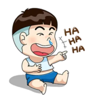 😂 HA HA HA 笑い, 漫画, 男の子, ユーモア, 絵文字, 幸せ telegram sticker