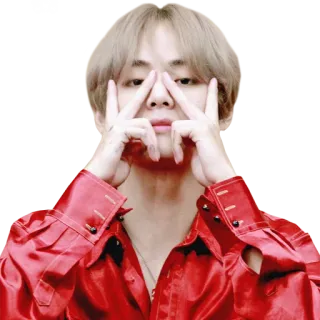 ✌️ persona, kpop, cantante, v, segno di pace telegram sticker