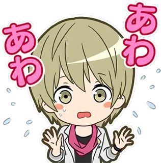 😰 あわあわ anime, manga, cute, kawaii, worried, character, japanese telegram sticker