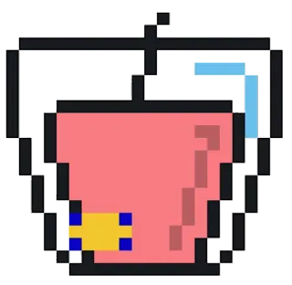 🕯 balde, pixel art, recipiente, amarelo, azul, vermelho telegram sticker