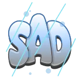 ☹️ SAD traurig, Graffiti, Regen, blau whatsapp sticker