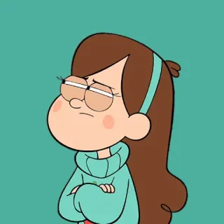 🤨 Mabel Pines Gravity Falls cartoon, animation, Mabel Pines, Gravity Falls, Disney, funny, girl, character telegram sticker