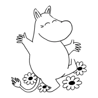 😊 Moomin moomin, cartoon, blume, figur, süß, fröhlich whatsapp sticker