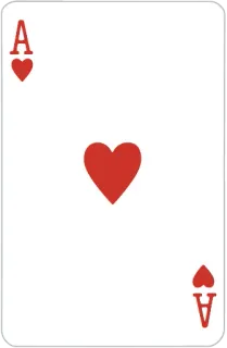 1⃣ as, corazones, carta, naipes, palo telegram sticker