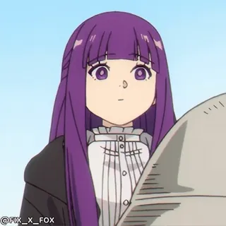 😒 动漫, 紫色头发, 卡通, 女孩, 角色 telegram sticker