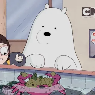 🐻‍❄️ Ice Bear We Bare Bears Cartoon, Bär, Eisbär, Krabbe, Aquarium telegram sticker
