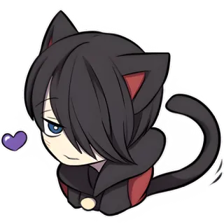 ❣ catboy, anime, manga, kawaii, cute, chibi, cartoon, cat ears telegram sticker