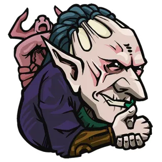 😈 Troll, Fantasy, Rauchen, Kreatur, Monster telegram sticker