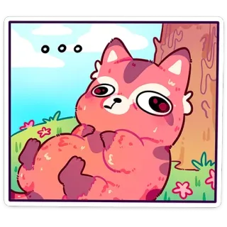 😐 ... cat, sticker, cute, animal, cartoon, illustration telegram sticker