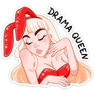 👸 DRAMA QUEEN Drama, Rainha, Orelhas de coelho, Glamour, Loira whatsapp sticker