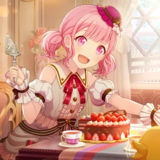 😃 anime, girl, cake, strawberry, dessert, cute whatsapp sticker
