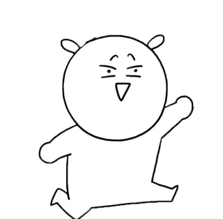 😄 Cartone animato, Personaggio, Correndo, Carino, Adesivo telegram sticker