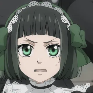 ๐ฐ Mey-Rin Black Butler anime, maid, Black Butler, Mey-Rin, green eyes, cute telegram sticker