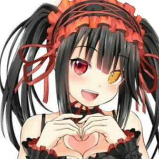 ❤️ Kurumi Tokisaki Date A Live 动漫, 女孩, 爱心, 卡哇伊, 可爱 telegram sticker
