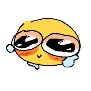 🥺 emoji, mignon, kawaii, autocollant, jaune, personnage telegram sticker