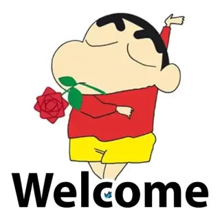 🌹 Welcome bienvenido, flor, rojo, dibujos animados telegram sticker