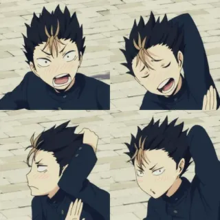 🏐 Nishinoya Yuu Haikyuu!! anime, character, expressions, haikyuu telegram sticker