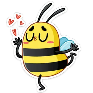 ❤️ ハチ, 漫画, 可愛い, ハート, 愛 telegram sticker