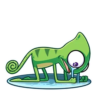 😭 Tắc kè hoa, Bò sát, Xanh lá, Khóc, Nước mắt, Buồn, Động vật, Hình dán whatsapp sticker