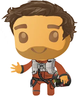 😊 Poe Dameron Star Wars Star Wars, Poe Dameron, Verzet, Piloot, Ruimte, Cartoon, Fictief personage telegram sticker