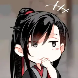 😌 动漫, Q版, 男人, 角色, 可爱, 眨眼 telegram sticker
