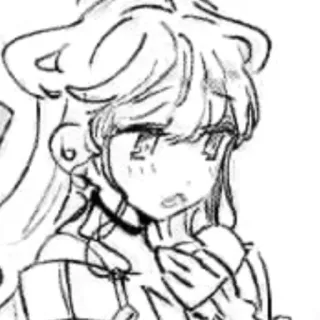 🥺 Dziewczyna anime, Manga, Kreskówka, Szkic, Postać kobieca telegram sticker
