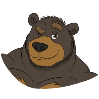 😉 медведь, мультфильм, животное, млекопитающее, дикая природа whatsapp sticker