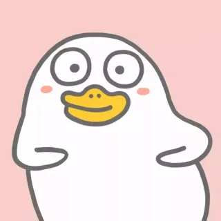 🐣 เป็ด, การ์ตูน, น่ารัก, สัตว์, ขาว, ภาพประกอบ telegram sticker