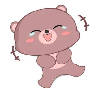 💗 oso, dibujos animados, lindo, feliz, animal, pegatina telegram sticker