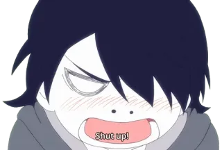 😳 Shut up! อนิเมะ, หุบปาก, โกรธ, การ์ตูน, สีหน้า whatsapp sticker