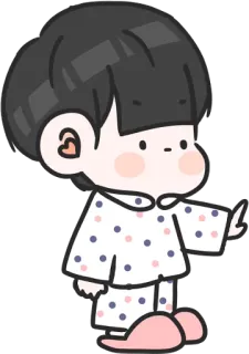 ✋ Cartone animato, Carino, Pigiama, Illustrazione, Personaggio whatsapp sticker