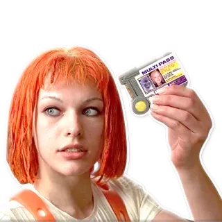 🌟 Leeloo The Fifth Element MULTI PASS film, fantascienza, Milla Jovovich, Leeloo, Il quinto elemento, Multi Pass telegram sticker