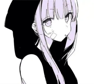 💜 Anime, Gadis, Hoodie, Permen lolipop, Lucu, Gambar, Manga, Seni telegram sticker