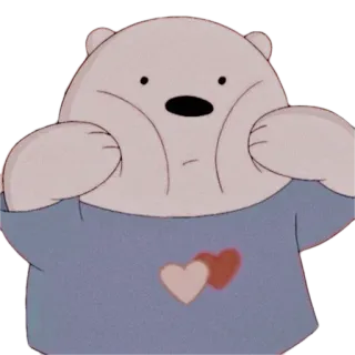🤢 Ice Bear We Bare Bears ours, mignon, dessin animé, ours polaire, coeurs telegram sticker