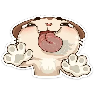 😛 kucing, binatang, lucu, stiker, lidah telegram sticker
