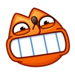 😬 laranja, gato, desenho animado, animal, engraçado, caprichoso whatsapp sticker
