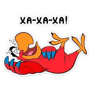 😂 XA-XA-XA! parrot, cartoon, laughing, bird, humor, funny telegram sticker