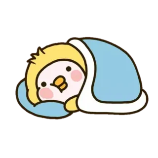 🛏 かわいい, 眠い, 鳥, ひよこ, 動物, アニメ telegram sticker