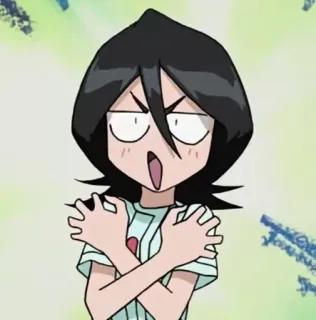 ⚔ Rukia Kuchiki Bleach Anime, Manga, Kreskówki, Podekscytowany/a, Śmieszne telegram sticker