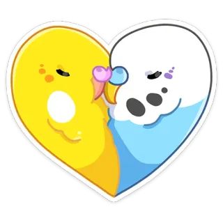 ❤️ vogels, parkieten, hart, liefde, dieren, schattig telegram sticker